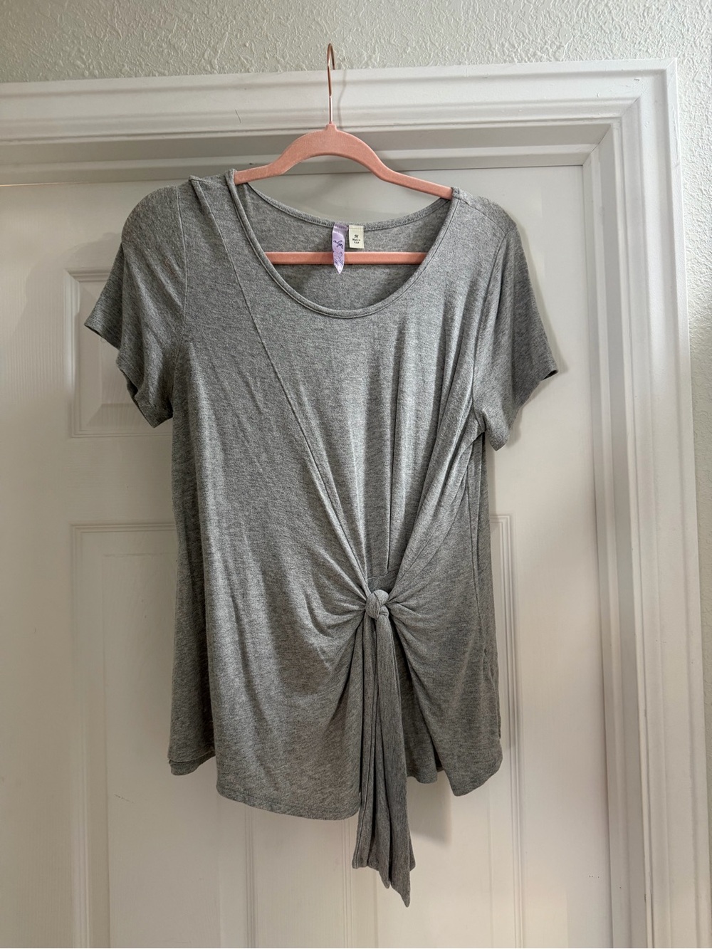 Grey Tie-Front Women's Tee